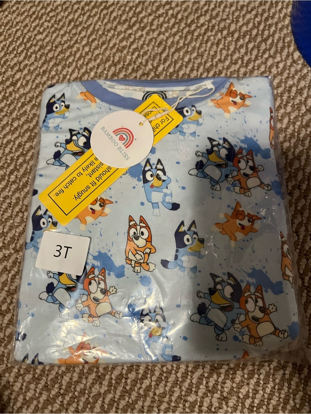 Bamboo bliss kids 3T bluey pajama set